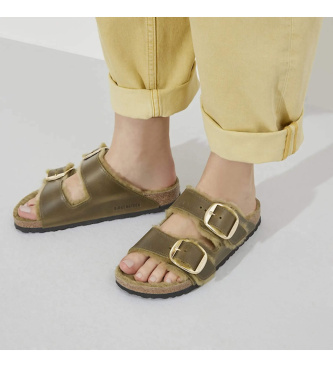 Birkenstock Sandals Arizona Big Buckle Shearling (Narrow Fit) olive green