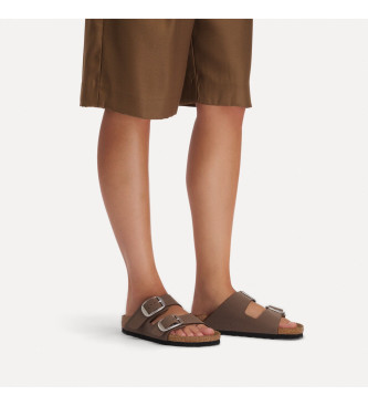 Birkenstock Arizona grote gesp sandalen bruin