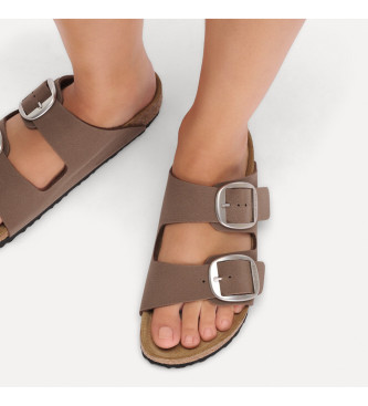Birkenstock Arizona grote gesp sandalen bruin