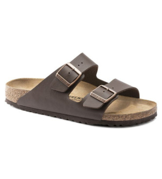 Birkenstock Sandlias Arizona Birko-Flor em pele castanha