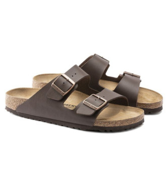 Birkenstock Sandlias Arizona Birko-Flor em pele castanha