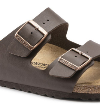 Birkenstock Sandlias Arizona Birko-Flor em pele castanha