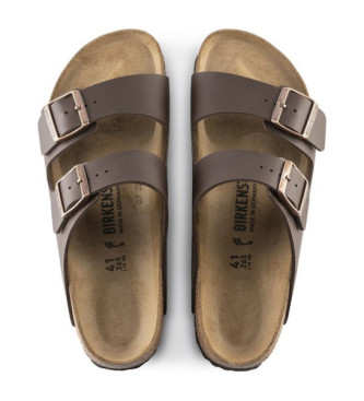 Birkenstock Arizona Birko-Flor usnjeni sandali rjave barve