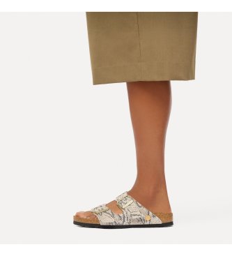 Birkenstock Sandálias de Couro Arizona (Ajuste Estreito) bege