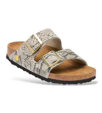 Birkenstock Sandálias de Couro Arizona (Ajuste Estreito) bege