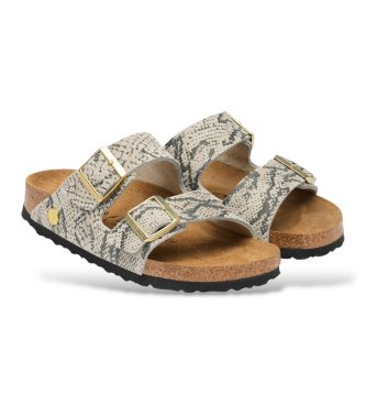Birkenstock Sandálias de Couro Arizona (Ajuste Estreito) bege