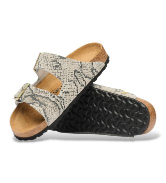 Birkenstock Sandálias de Couro Arizona (Ajuste Estreito) bege