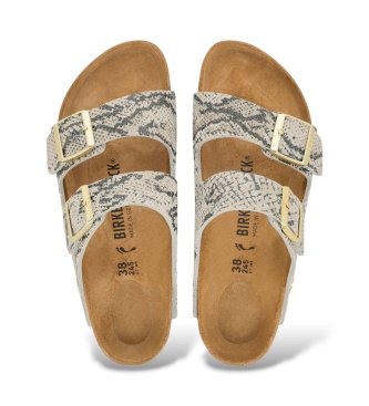 Birkenstock Sandálias de Couro Arizona (Ajuste Estreito) bege