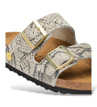 Birkenstock Sandálias de Couro Arizona (Ajuste Estreito) bege