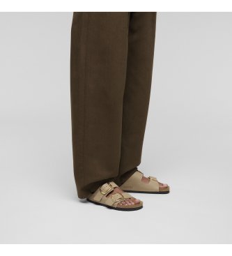 Birkenstock Light brown Arizona Big Buckle Leather Sandals (Narrow Fit)