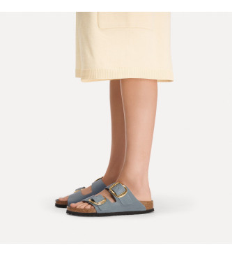 Birkenstock Arizona Big Buckle Leather Sandals azul