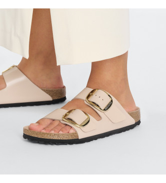 Birkenstock Skórzane sandały Arizona Big Buckle w kolorze beżowym