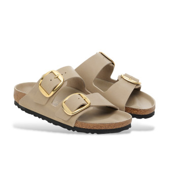 Birkenstock Sandali Arizona con fibbia grande in pelle beige