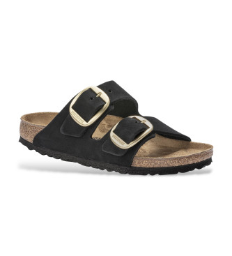 Birkenstock Usnjeni sandali Arizona Big Buckle Lenb črni