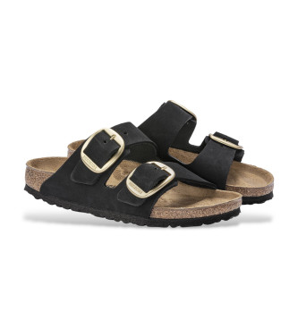 Birkenstock Usnjeni sandali Arizona Big Buckle Lenb črni