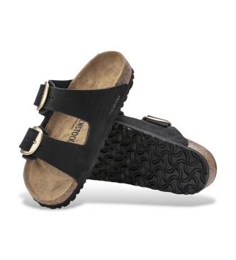 Birkenstock Usnjeni sandali Arizona Big Buckle Lenb črni