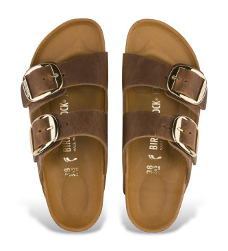 Birkenstock Sandali in Pelle Arizona Big Buckle Leoi (Vestibilità Stretta) marrone