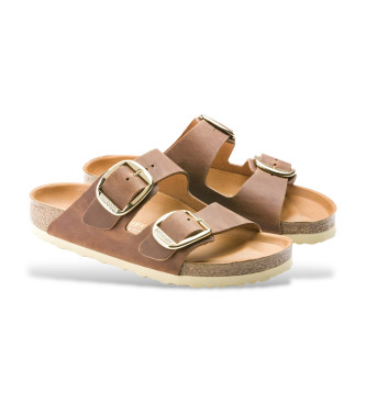 Birkenstock Usnjene sandale Arizona Big Buckle Leoi brown
