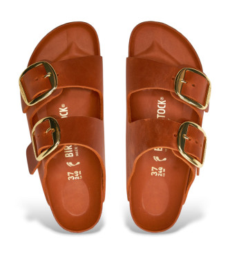 Birkenstock Sandali in Pelle Arizona Big Buckle marrone (Vestibilità Stretta) arancione