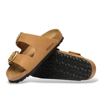 Birkenstock Sandálias de Couro Arizona Big Buckle Nubuck (Ajuste Estreito) castanho