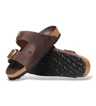 Birkenstock Sandali in Pelle Arizona Big Buckle Oiled (Vestibilità Stretta) marrone