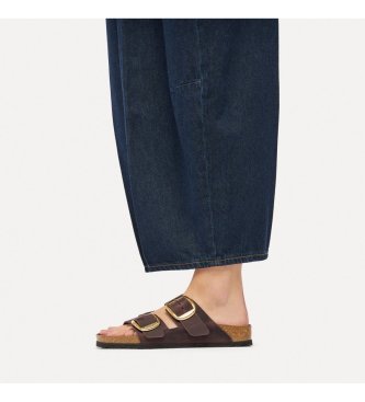 Birkenstock Sandali in Pelle Arizona Big Buckle Oiled (Vestibilità Stretta) marrone