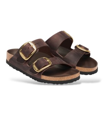 Birkenstock Sandali in Pelle Arizona Big Buckle Oiled (Vestibilità Stretta) marrone