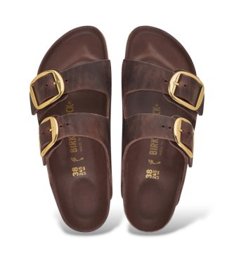 Birkenstock Sandali in Pelle Arizona Big Buckle Oiled (Vestibilità Stretta) marrone