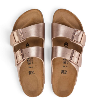 Birkenstock Sandales en Cuir Arizona Birko Flor (Coupe Étroite) bronze