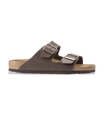 Birkenstock Brown Leather Arizona Birko Flor Sandals (Narrow Fit)