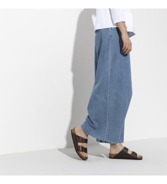Birkenstock Brown Leather Arizona Birko Flor Sandals (Narrow Fit)