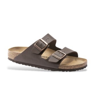 Birkenstock Brown Leather Arizona Birko Flor Sandals (Narrow Fit)