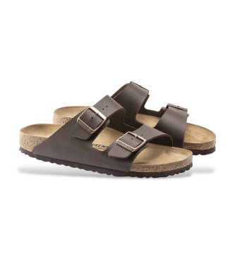 Birkenstock Brown Leather Arizona Birko Flor Sandals (Narrow Fit)