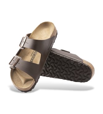 Birkenstock Brown Leather Arizona Birko Flor Sandals (Narrow Fit)