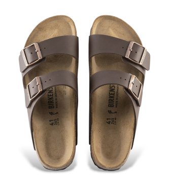 Birkenstock Brown Leather Arizona Birko Flor Sandals (Narrow Fit)