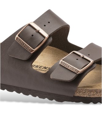 Birkenstock Brown Leather Arizona Birko Flor Sandals (Narrow Fit)