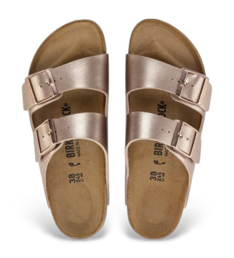 Birkenstock Sandali Arizona Birko Flor in pelle color bronzo