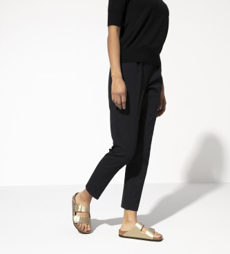Birkenstock Arizona Birko Flor gold leather sandals