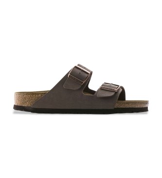 Birkenstock Sandali in Pelle Arizona Birko-Flor Nubuck (Vestibilità Stretta) marrone