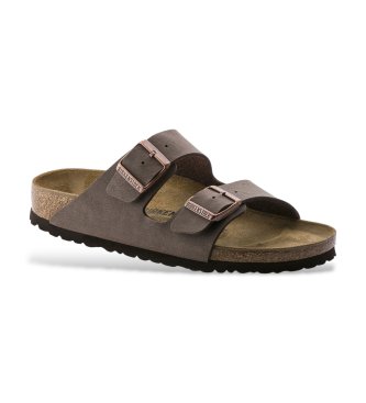 Birkenstock Sandali in Pelle Arizona Birko-Flor Nubuck (Vestibilità Stretta) marrone