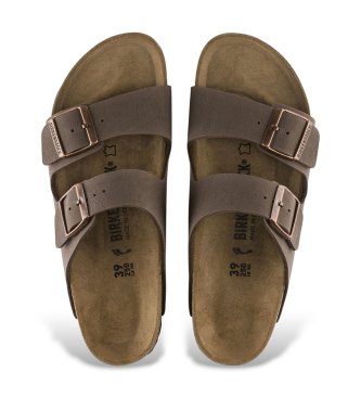 Birkenstock Sandali in Pelle Arizona Birko-Flor Nubuck (Vestibilità Stretta) marrone
