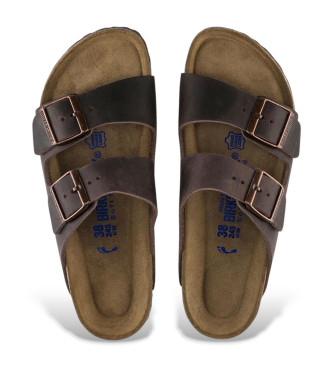 Birkenstock Sandálias de couro Arizona Habana (Ajuste Regular) castanho