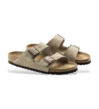 Birkenstock Sandali in Pelle Arizona Leve (Vestibilità Stretta) taupe