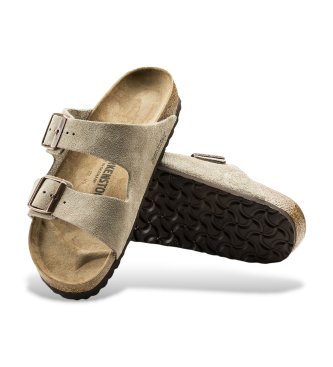 Birkenstock Sandali in Pelle Arizona Leve (Vestibilità Stretta) taupe