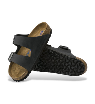 Birkenstock Arizona Usnjene sandale črne barve