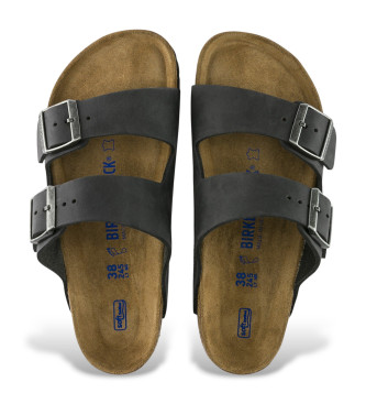 Birkenstock Arizona Usnjene sandale črne barve