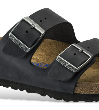 Birkenstock Arizona Usnjene sandale črne barve