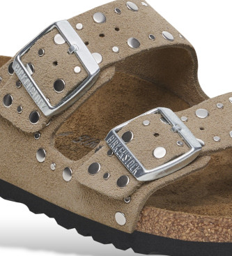 Birkenstock Sandalias de Piel Arizona Rivet (Ajuste Estrecho) marrón