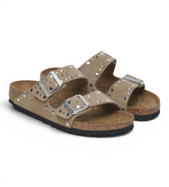 Birkenstock Arizona Rivets Leather Sandals (Regular Fit) ? taupe