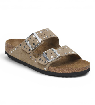 Birkenstock Arizona Rivets Leather Sandals (Regular Fit) ? taupe